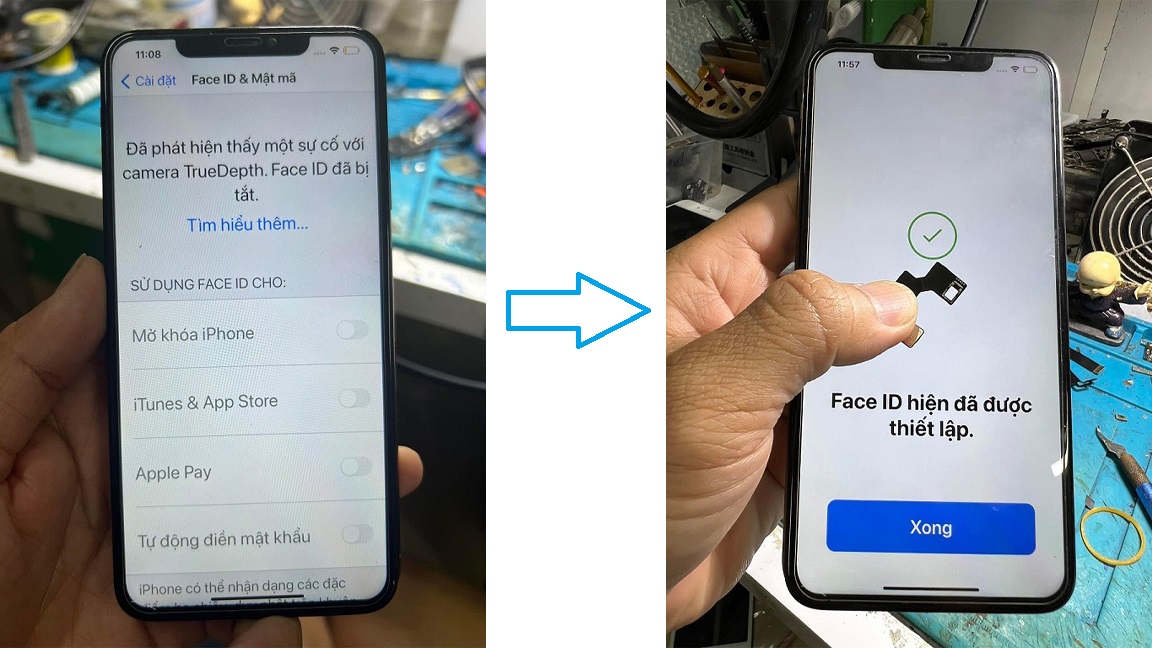 Sửa Face ID iPhone - Trung tâm dạy nghề sửa điện thoại HAISP