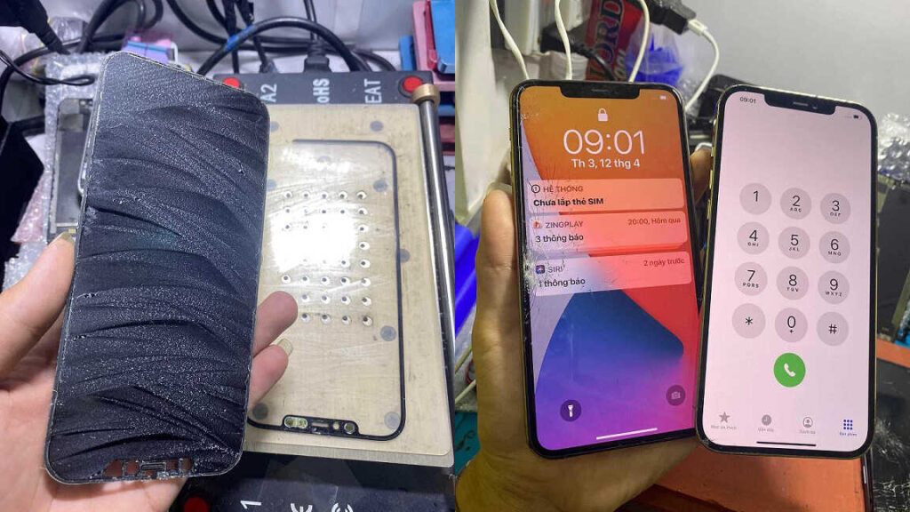 Ép kính điện thoại iPhone 12 Pro Max - Trung tâm dạy nghề sửa điện thoại HAISP